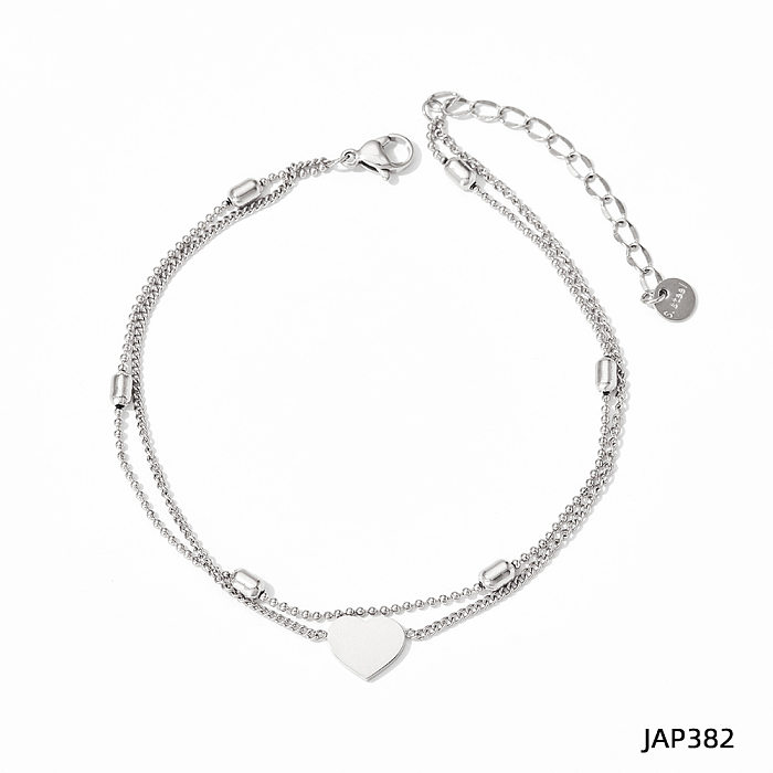 Wholesale Beach Heart Shape Stainless Steel Titanium Steel Bracelets Anklet Necklace