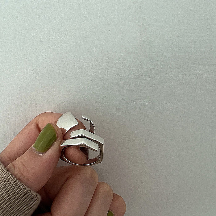 Simple Style Geometric Copper Plating Silver Plated Open Rings