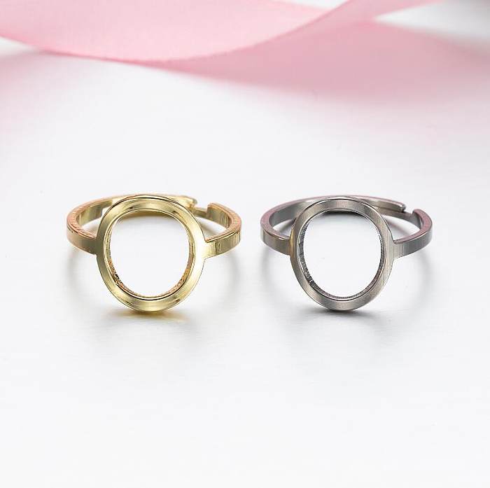 1 Piece Fashion Geometric Stainless Steel Plating Open Ring