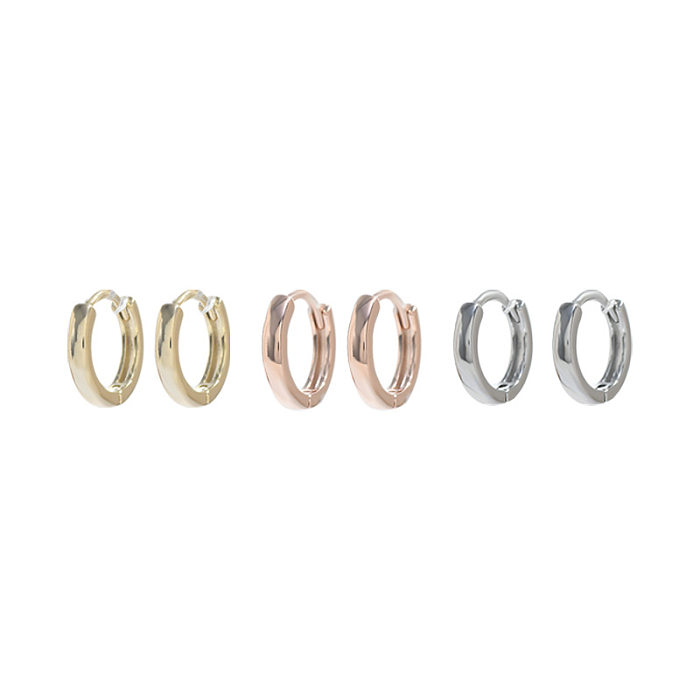 1 Set Simple Style Solid Color Copper Plating Gold Plated Earrings