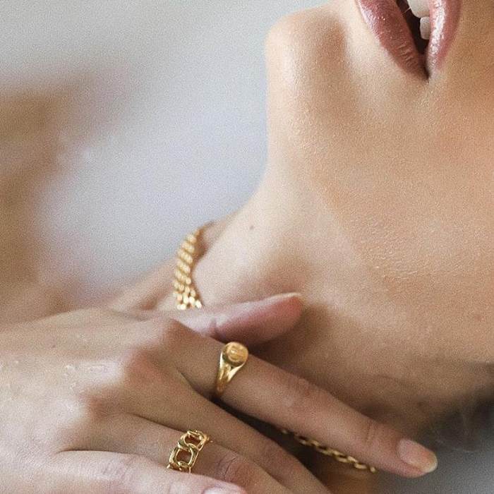 Collar Chapado En Oro De Cobre Geométrico De Moda