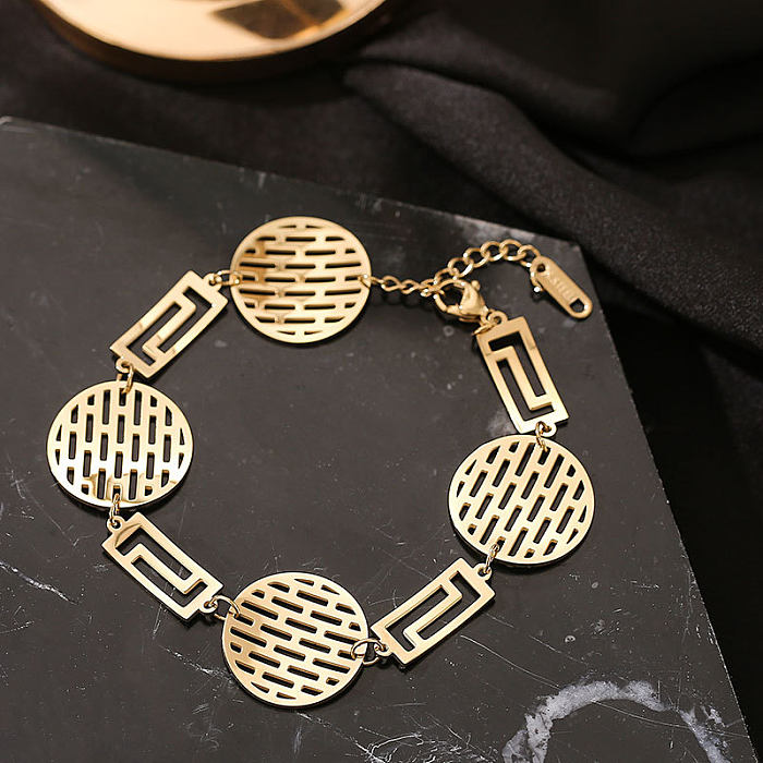 Retro-runde Titan-Stahl-Armband-Halskette für Damen