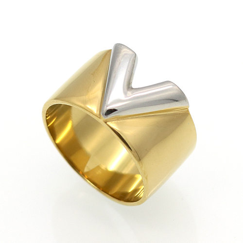 Anéis de chapeamento de aço inoxidável com bloco de cores da moda de 1 peça