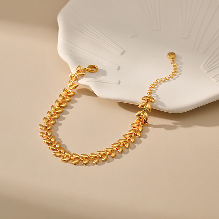 IG Style Grain Copper Plating 18K Gold Plated Bracelets