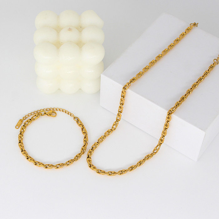 Collier de bracelets en cuivre géométriques de style streetwear simple