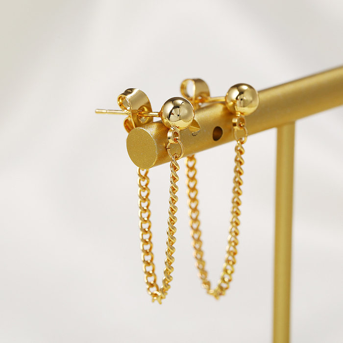 Korean Tassel Chain Copper Earrings Wholesale jewelry