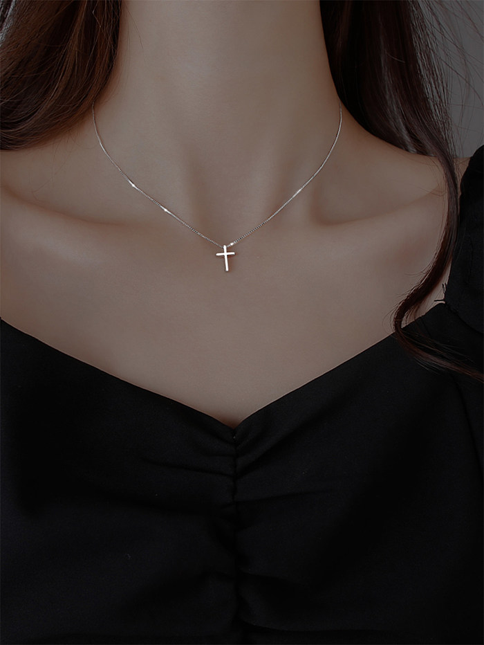 Retro Cross Copper Pendant Necklace In Bulk