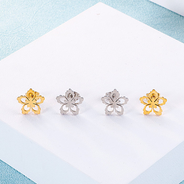 Simple Style Geometric Titanium Steel Plating Earrings Necklace