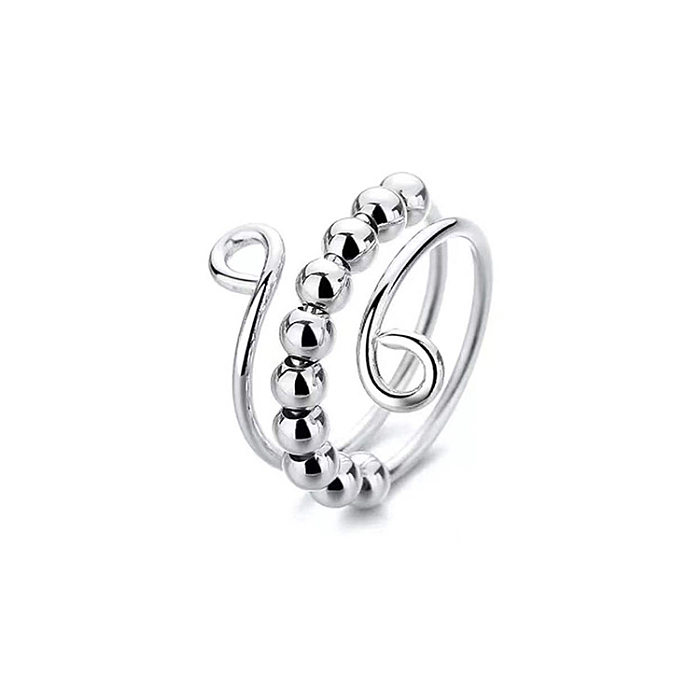 O estilo simples comuta o anel aberto de lustro de aço Titanium da cor sólida