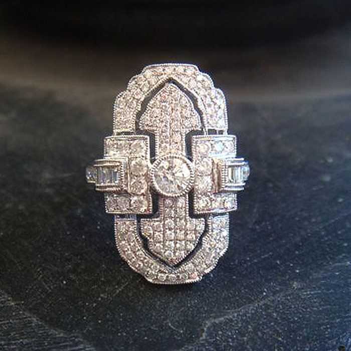 Anéis de cobre geométricos da moda incrustados de zircão com pedras preciosas artificiais Anéis de cobre