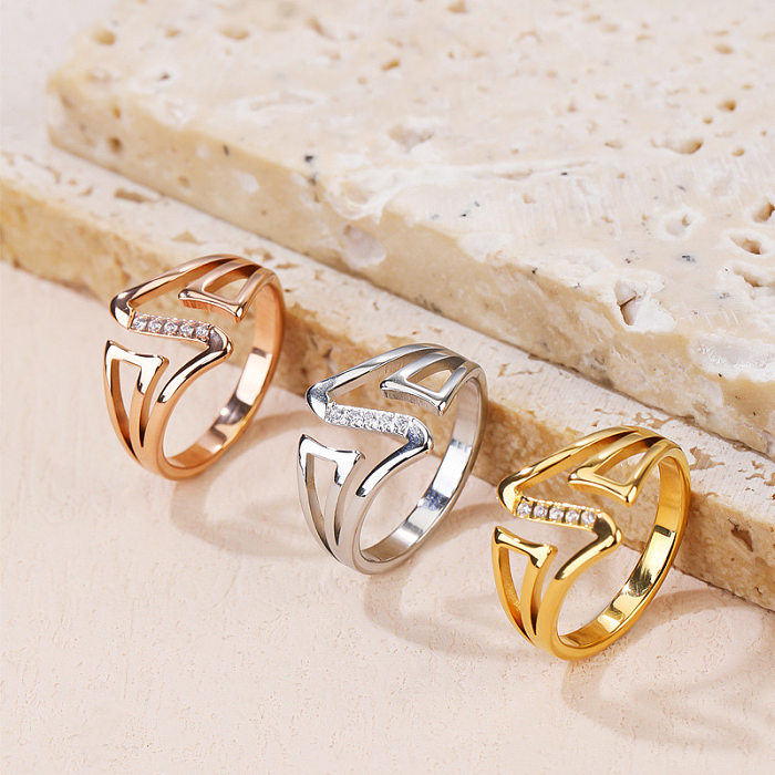 Anéis de pedras preciosas artificiais de aço Titanium irregulares de Streetwear no volume