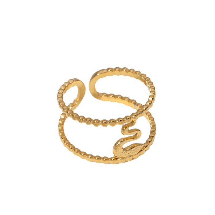 Simple Style Snake Stainless Steel Plating Open Ring