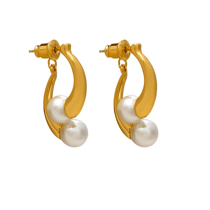 1 Paar schlichte geometrische Ohrringe mit Kupferbeschichtung
