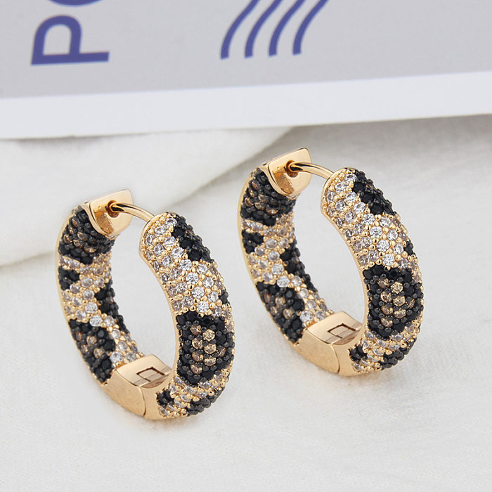 Neue Zirkon-Ohrringe mit Leopardenmuster, modisches Kupfer, vergoldet, voller Diamanten, verschiedene Ohrringe, Schmuck