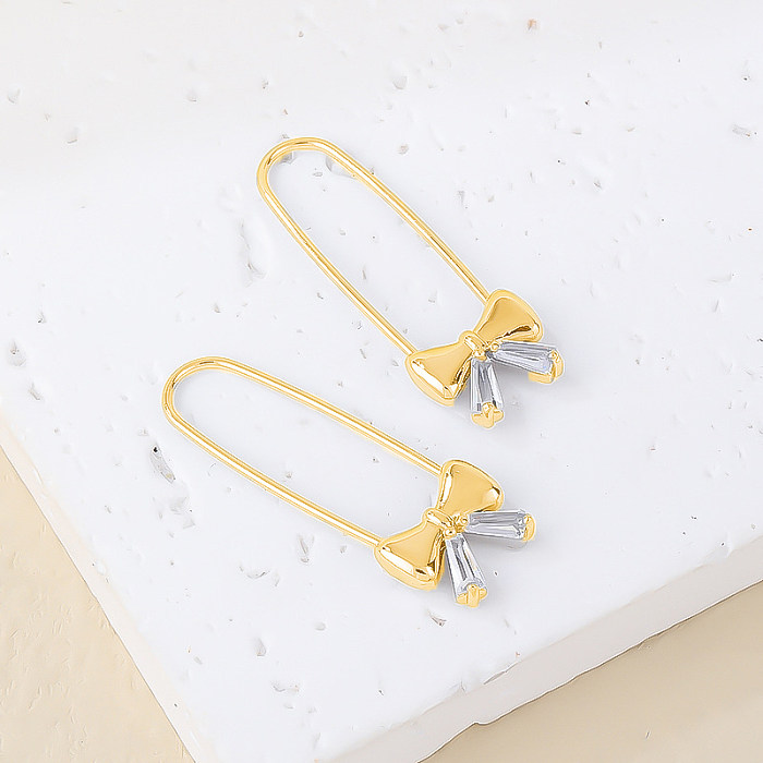 1 Paar lässige schlichte Ohrringe im koreanischen Stil aus einfarbigem Kupfer