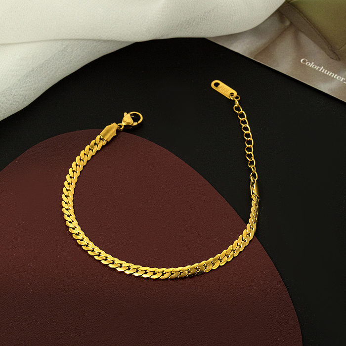 Modische, einfarbige Titanstahl-Armband-Halskette, 1 Stück