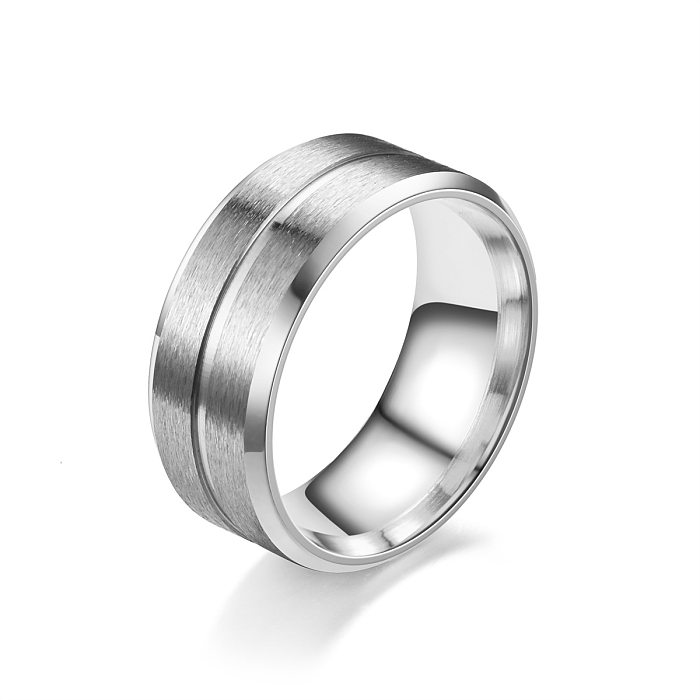 Anéis de aço inoxidável geométricos da moda Anéis de aço inoxidável de metal 1 peça