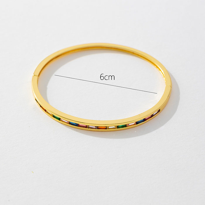 Retro Simple Color Zircon Bracelet Niche Micro-Inlaid Geometric Ins Style Bracelet Light Luxury All-Matching Fashion Bracelet Women