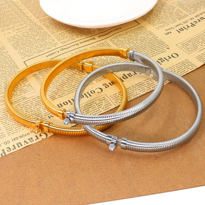 Simple Style Color Block Solid Color Stainless Steel Titanium Steel Plating Bracelets Necklace