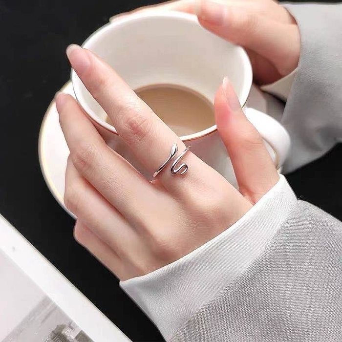 Simple Style Snake Copper Plating Silver Plated Rings