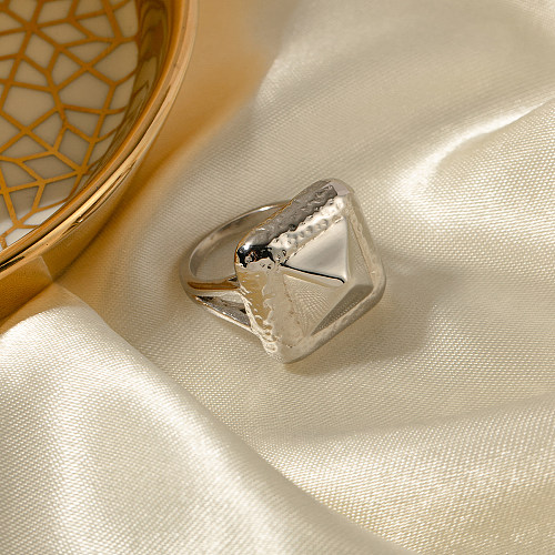 IG Style Geometric Stainless Steel Plating 18K Gold Plated Rings