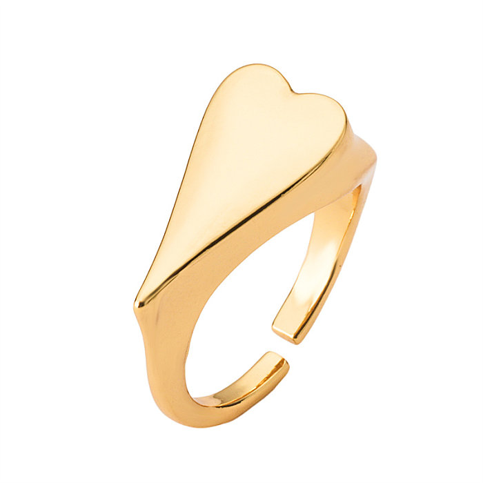 Elegante retro streetwear geométrico arco nó cobre chapeamento incrustação zircão banhado a ouro anéis abertos