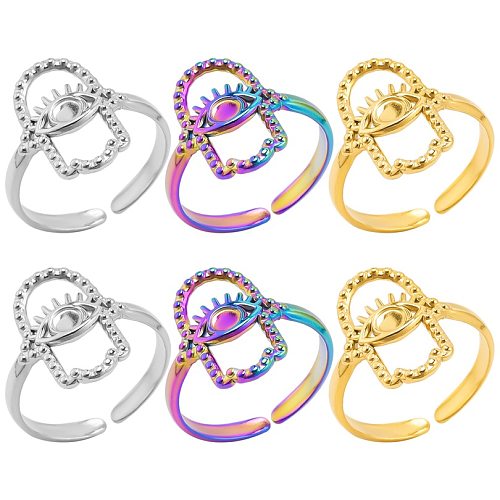 Wholesale Basic Modern Style Geometric Stainless Steel Plating Open Rings