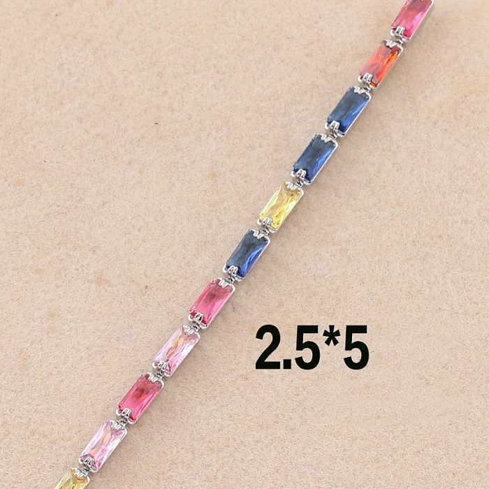 Fashion Geometric Copper Inlay Zircon Necklace 1 Piece