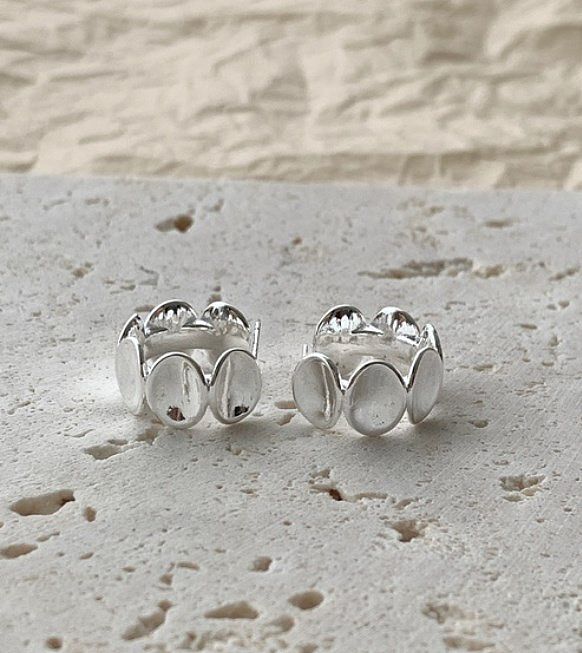 1 paire de boucles d'oreilles créoles géométriques en cuivre plaqué argent, Style Simple