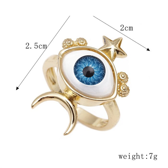 Anéis de cobre do olho do diabo da moda anéis de cobre de zircão embutidos