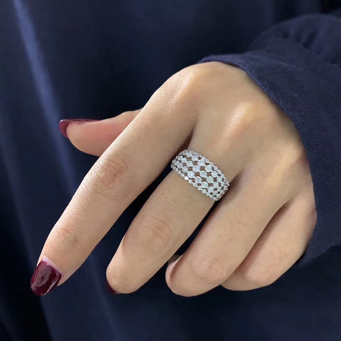 Rétro Imitation Moissan Diamant Bague En Cuivre Bijoux En Gros