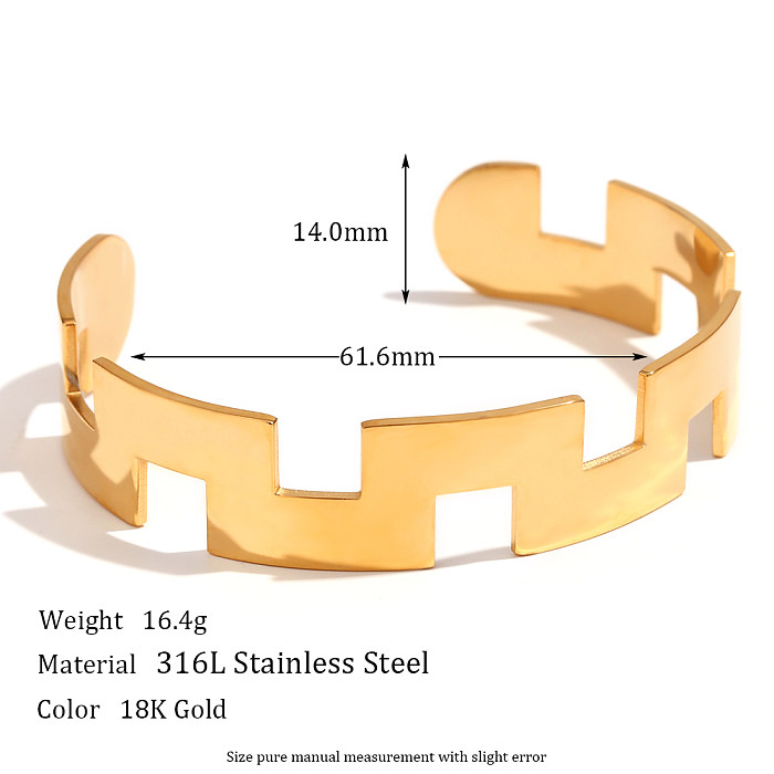 Simple Style Solid Color Stainless Steel 18K Gold Plated Rings Bracelets