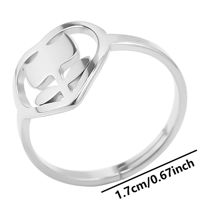 Simple Style Flower Stainless Steel Polishing Rings