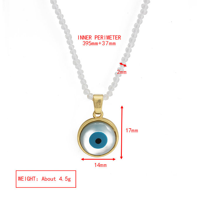 Einfache Halskette mit Augen-Kupfer-Inlay und künstlichen Edelsteinen