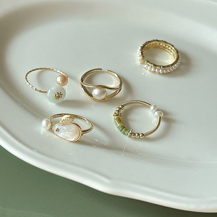 Coelho pérola anel feminino hepburn estilo nicho novo design chinês moda personalidade acessível luxo versátil estilo índice dedo anel