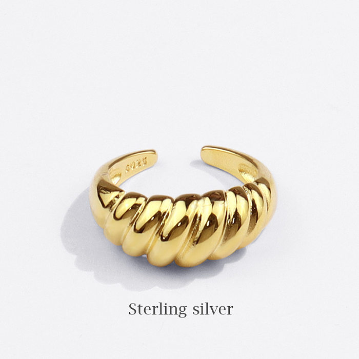 Nuevo diseño de anillo de sarga, anillo abierto salvaje a la moda Croissant
