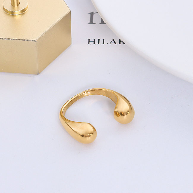 Simple European And American Titanium Steel Color-preserving Jewelry Geometric Shaped Opening Ring