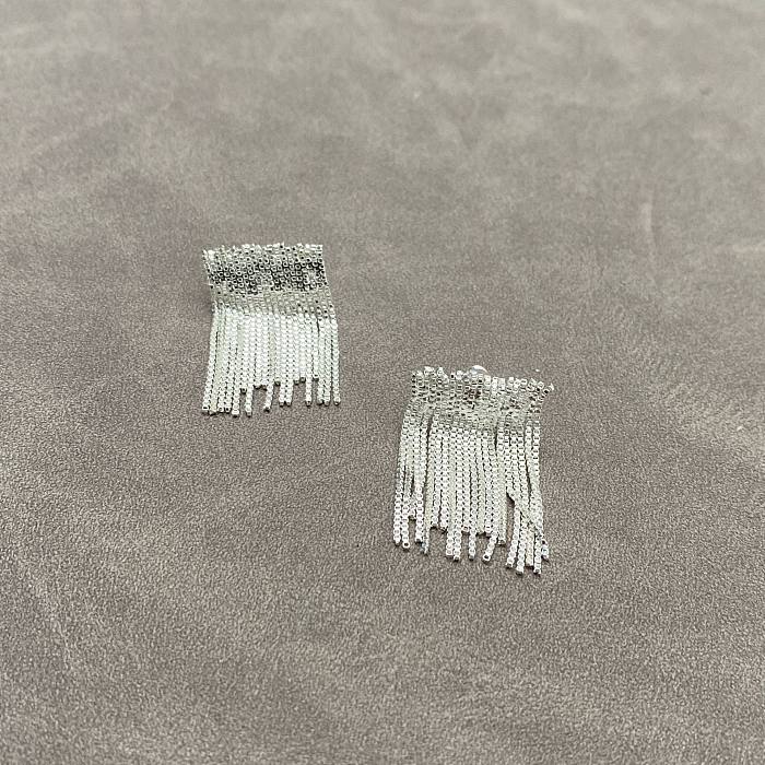 1 Pair IG Style Simple Style Tassel Plating Copper Drop Earrings
