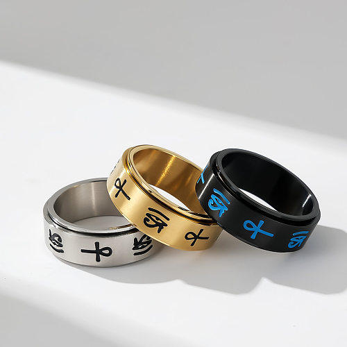 Anéis de aço inoxidável símbolo da moda Anéis de aço inoxidável para polimento