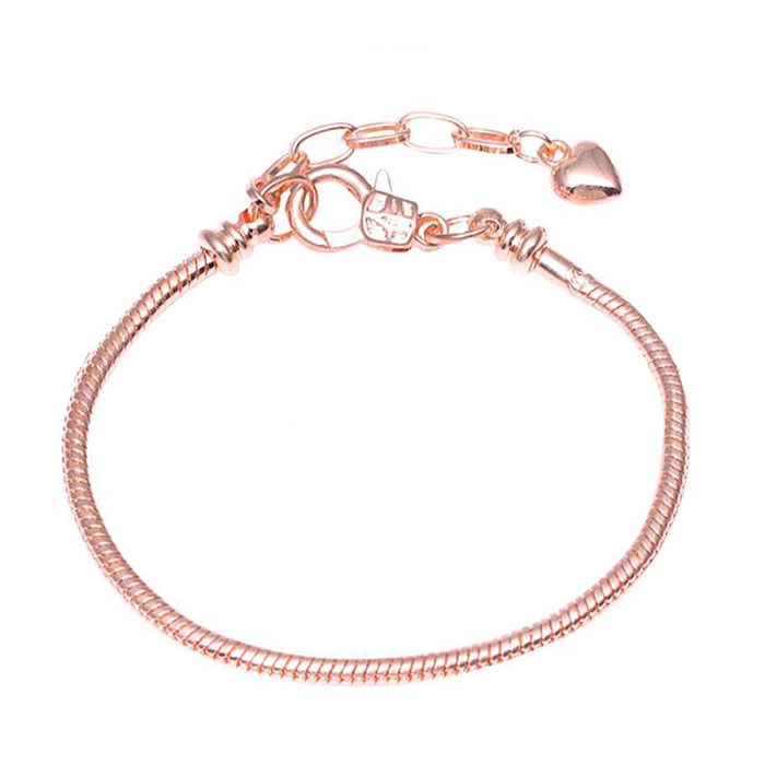 1 Piece Fashion Heart Shape Owl Crown Copper Plating Inlay Zircon Bracelets