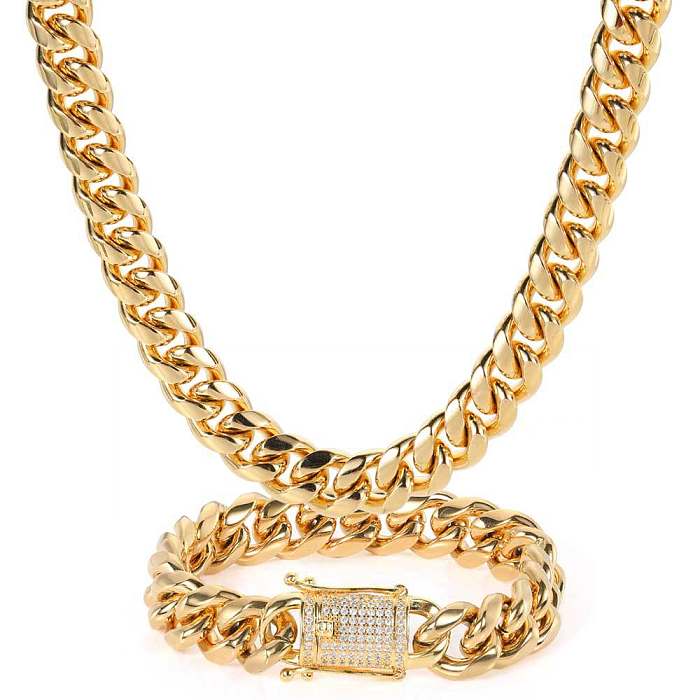 Fashion Geometric Stainless Steel Plating Bracelets Necklace 1 Piece