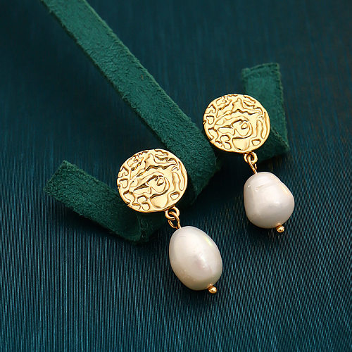 Boucles d'oreilles en perles d'eau douce pour femmes, nouveau Style français rétro Baroque, luxe léger, minorité avancée, clous d'oreilles en argent S925