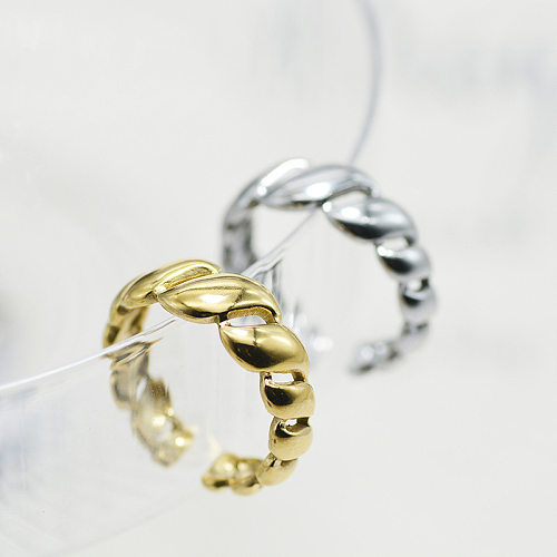 Simple Hemp Pattern Stainless Steel Fashion Metallic Ring