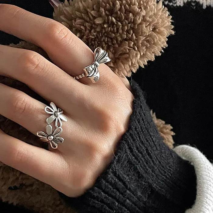Classic Style Bow Knot Copper Plating Open Rings