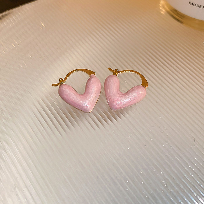 1 Pair Sweet Flower Copper Inlay Rhinestones Drop Earrings