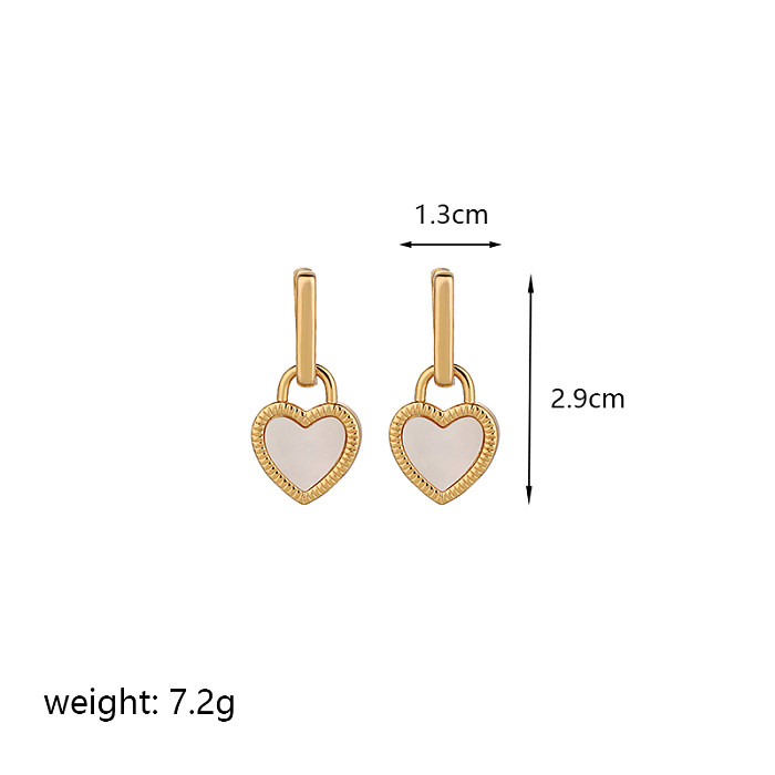 1 Pair Elegant Retro Commute C Shape Heart Shape Plating Inlay Copper Zircon 18K Gold Plated Earrings