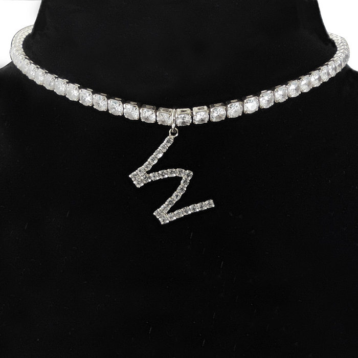 Fashion Heart Shape Copper Inlay Rhinestones Necklace 1 Piece