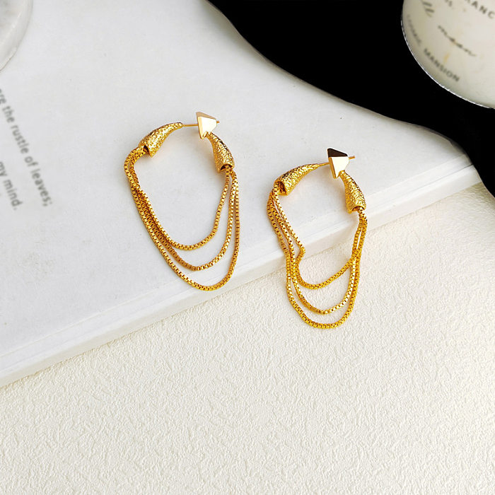 1 Pair Fashion Tassel Copper Plating Earrings