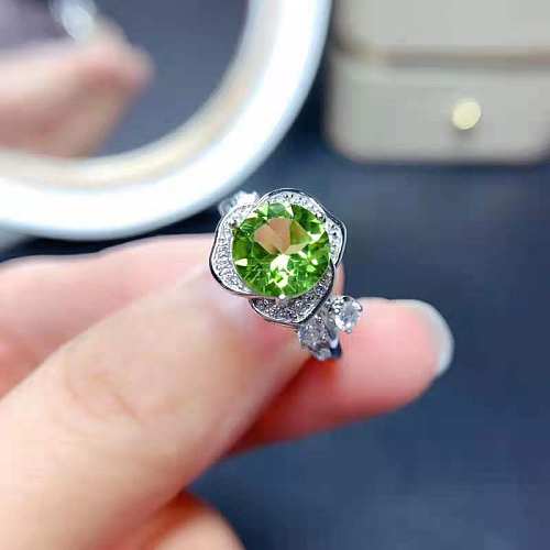 Anel aberto de diamante artificial de cobre glam flor a granel