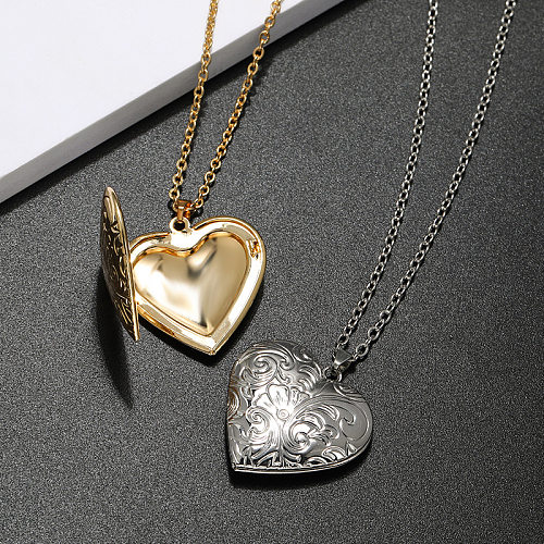 Ethnic Style Heart Shape Copper Plating Necklace 1 Piece